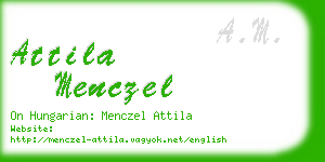 attila menczel business card